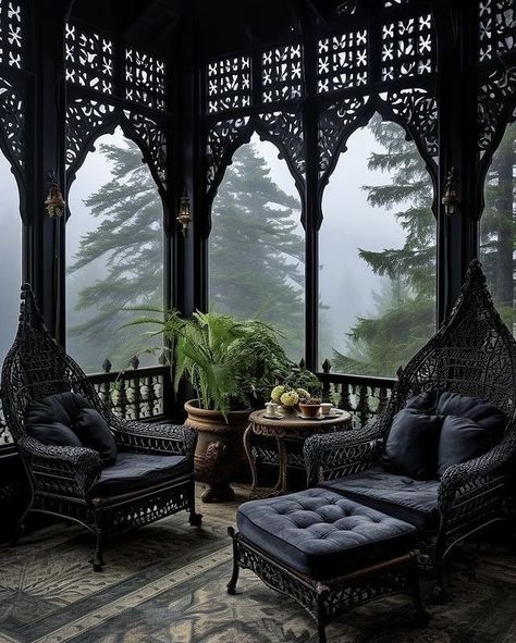 Goth Farmhouse, Forest Mansion, Evil Lair, Gothic Farmhouse, Home Decor Ideas Bedroom, Gothic Mansion, Home Decor Wallpaper, Dream Interior, Decor Ideas Bedroom