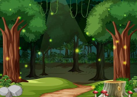 Enchanted forest landscape background Enchanted Forest Landscape, Daycare Decor, The Enchanted Forest, Landscape Background, Forest Landscape, Enchanted Forest, Premium Vector, Enchanted, Graphic Resources