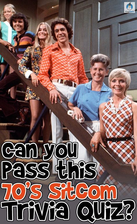 Happy Days were surely Good Times! Were your TV-watching hours during the 70s All In The Family, or were you totally Bewitched by the magic of 70s comedy? Take this pop culture TV sitcom quiz to test your knowledge of those nostalgic classic shows! Tv Show Quizzes, Brady Bunch House, 70s Sitcoms, 70s Memories, Tv Quiz, 1960s Tv Shows, Tv Trivia, 70s Tv, House Printable