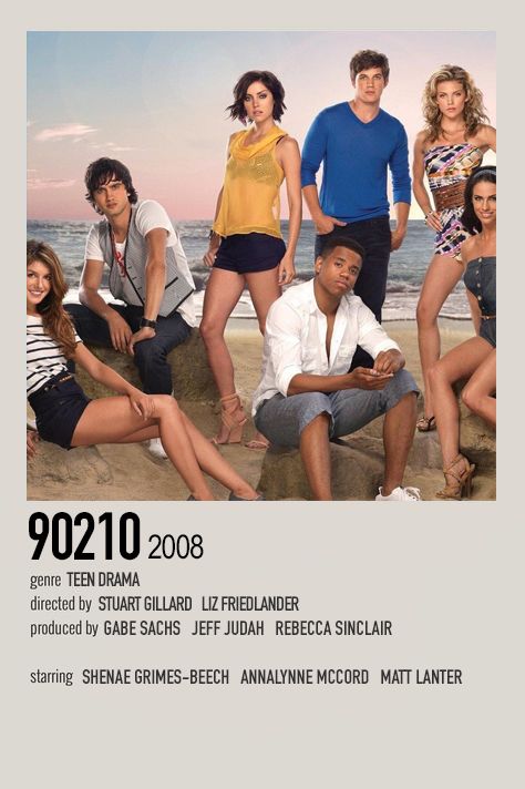 90210 Poster, 90210 2008, Minimalistic Polaroid Poster, Hot In Cleveland, Tv Poster, Movie Journal, Shenae Grimes, Matt Lanter, Posters Minimalist