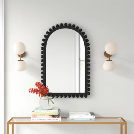 Joss & Main Waltham Wood Frame Wall Mounted Mirror | Wayfair Long Mirror, Beaded Mirror, Wood Arch, Arched Mirror, Unique Mirrors, Arch Mirror, Wood Wall Mirror, Mirror Wall Art, Mirrors Wayfair