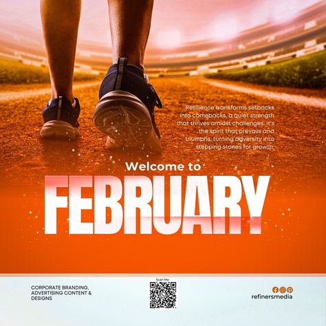 Welcome to FEBRUARY Welcome To February, New Month Design, Month Design, New Flyer, New Month, Canva Design, Logo Concept, Flyer Design, Digital Marketing