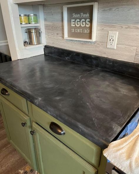 50 Brilliant Black Kitchen Countertops For A Modern Look Grey Epoxy Countertop, Poured Concrete Counters, Images Of Kitchen Islands, Black Soapstone, Concrete Counters, Black Kitchen Countertops, Soapstone Counters, Stone Accent Walls, Black Kitchen Island