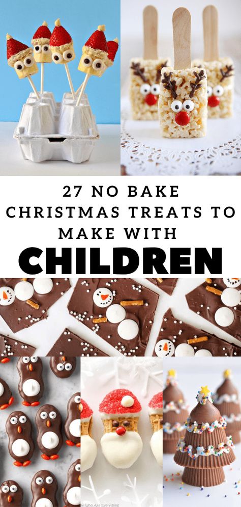 27 Easy No Bake Christmas Treats to Make with Kids | Lifestyle of a Foodie Treats To Make With Kids, No Bake Christmas Treats, Kids Christmas Treats, Christmas Snacks Easy, No Bake Christmas, Easy Kids Christmas, Christmas Treats To Make, Christmas Desserts Kids, Christmas Food Crafts