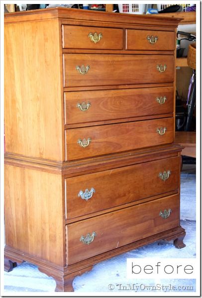 Before and After Furniture transformations Chest On Chest Dresser Makeover, Update Chest Of Drawers, Upright Dresser Makeover, Painting Old Dressers Ideas, Dresser Handles Ideas, Dresser Hardware Ideas, Diy Chest Of Drawers, Desk Drawer Pulls, Furniture Hardware Drawer Pulls