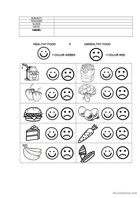 Healthy and unhealthy food: English ESL worksheets pdf & doc Healthy Eating Worksheets For Preschool, Nutrition Worksheets For Preschool, Food Kindergarten Worksheets, Healthy Body Worksheets For Preschool, Stay Healthy Preschool Activities, Food Worksheet For Kindergarten, Healthy Food Activities For Preschool Free Printables, Food Activities Kindergarten, Nutrition Worksheets For Kids