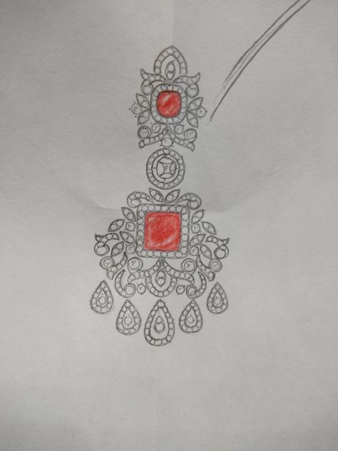 Traditional Jewelry Drawing, Modern Diamond Jewelry, Jewel Drawing, Brooch Design, Jewelry Knowledge, Color Graphing, Diamond Pendent, Art Jewelry Design, Jewellery Design Sketches