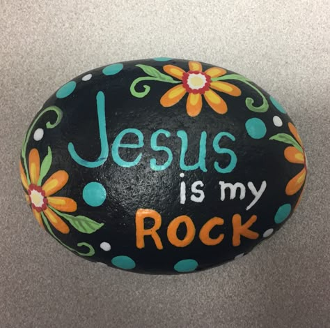 Jesus Is My Rock, Inspirational Rocks, Diy Rock Art, Stone Art Painting, Painted Rocks Kids, Christian Crafts, Paint Rocks, Painted Rocks Craft, Painted Rocks Diy