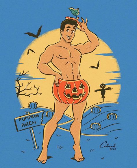 Male Pinup Drawing, Male Pinup, 50s Art, Vintage Halloween Cards, Adventure Time Wallpaper, Gay Comics, Queer Art, Cartoon Man, Gay Art