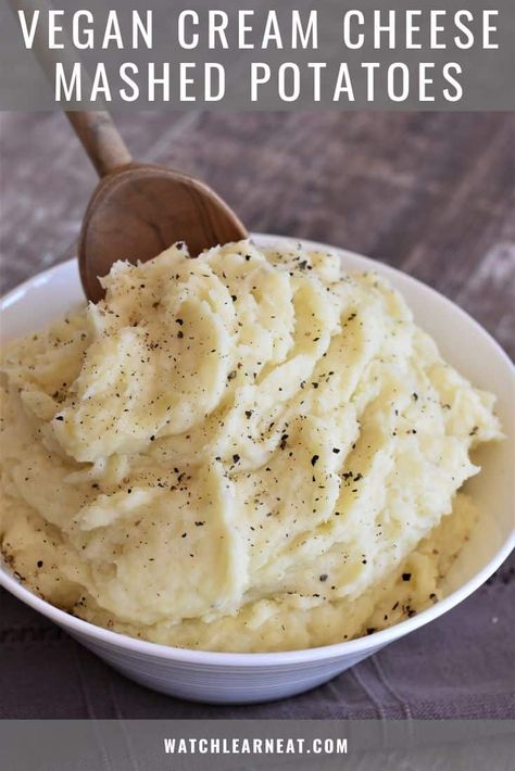 These vegan cream cheese mashed potatoes are super easy to make with only 3 ingredients plus salt and pepper. They're so creamy, it's hard to believe they're dairy-free! They can also be made oil-free by using a vegan cream cheese with no added oils. Scones And Clotted Cream, Cream Cheese Mashed Potatoes, Mashed Parsnips, Parsnip Recipes, Cheese Mashed Potatoes, Vegan Mashed Potatoes, Dairy Free Cream Cheese, Creamy Mash, Mash Recipe