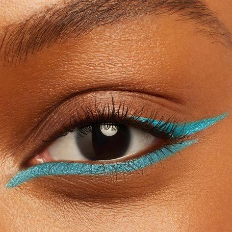 Are you feelin’ this blue trio? 🦋 Blue Ice Makeup Look, Eyeshadow Colours For Green Eyes, Easy Space Makeup Looks, Colored Bottom Eyeliner, Eyeshadow Looks Colourful, Fun Easy Eyeliner Looks, Bright Blue Eye Makeup, Blue Eye Makeup Asian, Coloured Liner Eye Makeup