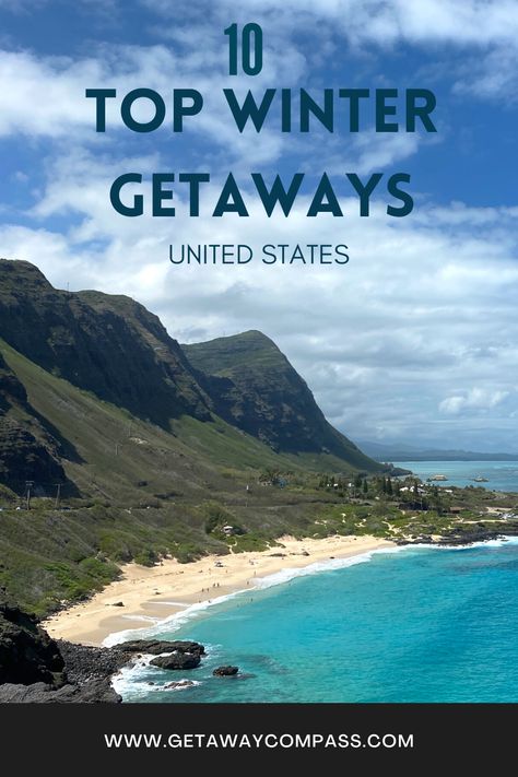 Get ideas for where to go this winter to get away from the cold! These 10 best winter getaways in the United States include national parks, beaches, and cities with nice weather in the winter. Winter Getaways In The Us, San Miguel Island, Old Town Temecula, Winter Getaways, Santa Cruz Island, Channel Islands National Park, Coronado Island, Relaxing Travel, Nice Weather