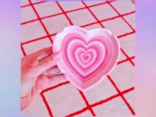 PARADISEPA1ACE - Etsy Infinite Heart, Clay Painting, Girl Writing, Pink Border, High Times, Cream Aesthetic, Tray Design, Ash Tray, Rosy Pink