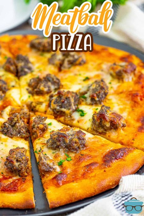 Meatball Pizza Casserole, Spagetti And Meatball Recipes Easy, Meat Lovers Pizza Spaghetti Bake, Deep Dish Pizza In Cast Iron Skillet, Iron Skillet Pizza Deep Dish, Homemade Pizza Recipe Easy, Meatball Pizza, Calzone Pizza, Best Homemade Pizza