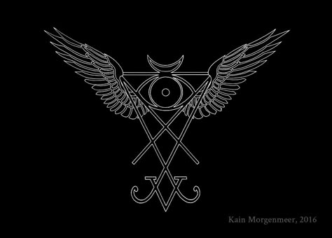 SoL II - Winged Seal of Lucifer by KainMorgenmeer on DeviantArt Satanic Tattoo Symbols, Lucifer Sigil, New Beginning Tattoo, Witchcraft Tattoos, Fallen Angel Tattoo, Seal Tattoo, Satanic Tattoos, Sigil Tattoo, Demon Tattoo