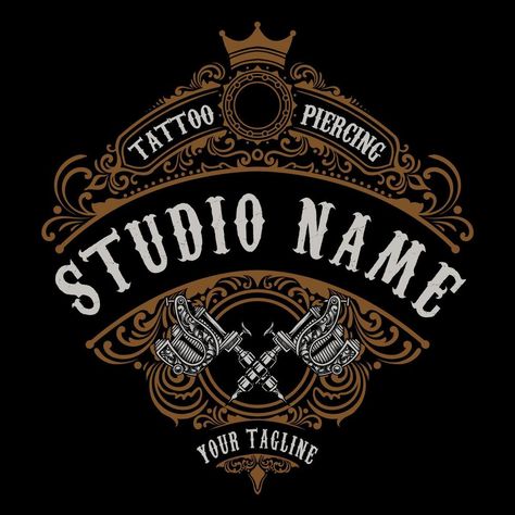 Tattoo Studio Logo Design Ideas, Tattoo Shop Logo Design, Tattoo Machine Logo, Tattoo Studio Logo, Tattoo Logo Design, Machine Logo, Omerta Tattoo Design, Tattoo T, Tattoo Logo