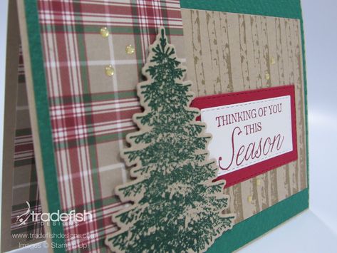 Thinking of You This Season - Holiday Card Plaid Christmas Card, A Simple Christmas, Wallet Gift Card, Stamped Christmas Cards, Money Wallet, Homemade Christmas Cards, Stampin Up Christmas Cards, Christmas Tree Cards, Tree Cards