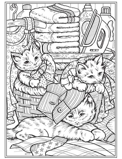 Cat Coloring Sheet, Cat Colouring Pages, Creative Haven Coloring Pages, Cat Colouring, Dover Coloring Pages, Cats Coloring Pages, Dover Publications Coloring, Colouring Sheets For Adults, Creative Haven Coloring Books