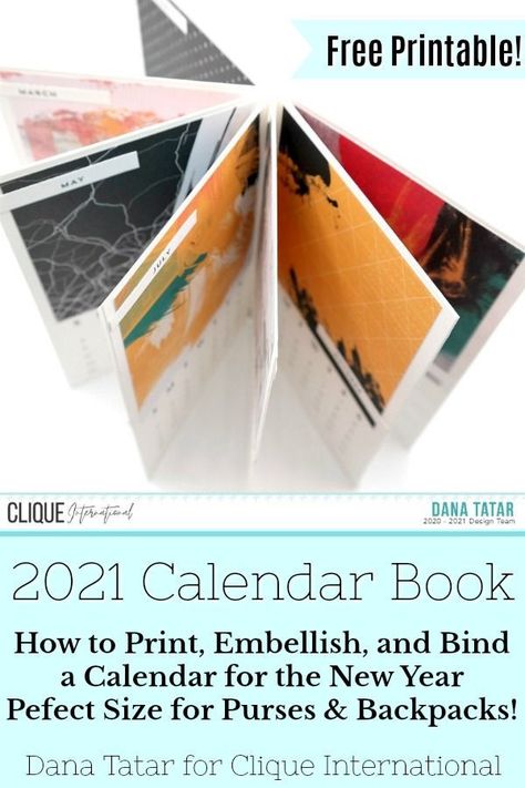 How to cut, bind, and embellish a desktop calendar into a book using a FREE printable from Concord and 9th and the Paper Inky Metropolis Collection. Calendar Book, Unique Calendar, Mini Calendars, Concord And 9th, Desktop Calendar, 2021 Calendar, Calendar Pages, Patterned Paper, Paper Pack