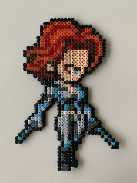 Black Widow Perler Beads, All Marvel Characters, Black Widows, Perler Crafts, Perler Bead Art, Perler Patterns, Fuse Beads, Perler Bead Patterns, Bead Patterns