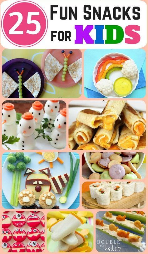 Looking for something fun AND healthy that you can whip up quickly for your kids? Trust me, they WILL actually eat these! Here are 25 fun and healthy snacks for kids that we found! Snacks For Kids To Make, Different Foods, Snacks For Kids, Creative Snacks, Healthy Preschool Snacks, Preschool Snacks, Fun Snacks For Kids, Toddler Snacks, Snacks Für Party