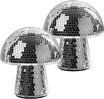 Mushroom Party Decorations, Mushroom Disco Ball, Disco Mushroom, Disco Ball Decorations, Silver Disco Ball, Stage School, Disco Ball Light, Disco Decorations, Disco Party Decorations