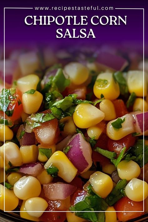 This vibrant Chipotle Corn Salsa, inspired by Chipotle's Roasted Chili Corn Salsa, is perfect as a dip for chips or as a flavorful addition to burritos, salads, tacos, and quesadillas. Chipotle Corn Salsa Recipe, Roasted Chili Corn Salsa, Chili Corn Salsa, Chipotle Corn Salsa, Chipotle Corn, Dip For Chips, Corn Salsa Recipe, Simple Delicious Recipes, Wholesome Meals