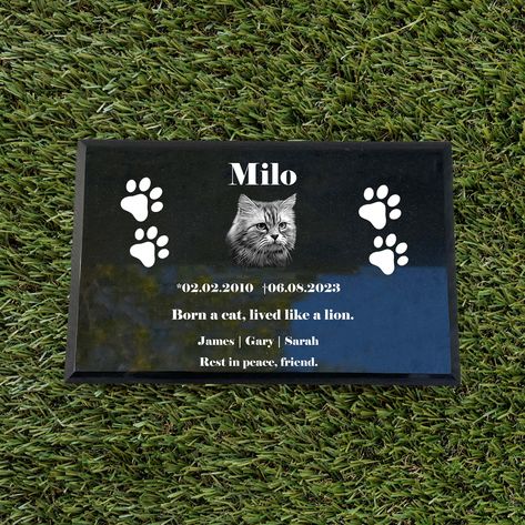 Cat Headstone, Cat Grave Marker, Granite Memorial, Grave Stone, Cat Memorial Gift, Photo Cat, Pet Grave Markers, Pet Memorial Stones, Like A Lion