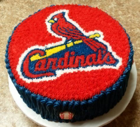 St Louis Cardinals Cardinal Cake, St Louis Cardinals Cookies, St Louis Cardinals Birthday Cake, Cardinals Birthday Cake, St Louis Cardinals Painting, Baseball Cake, Baseball Wedding, Cake Templates, St Louis Cardinals Baseball