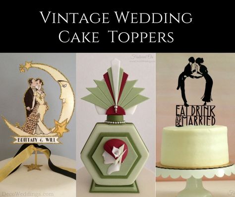 Vintage Wedding Cake Toppers | Art Deco Cakes | 1920s Cake Toppers | Gatsby Wedding Cake Toppers