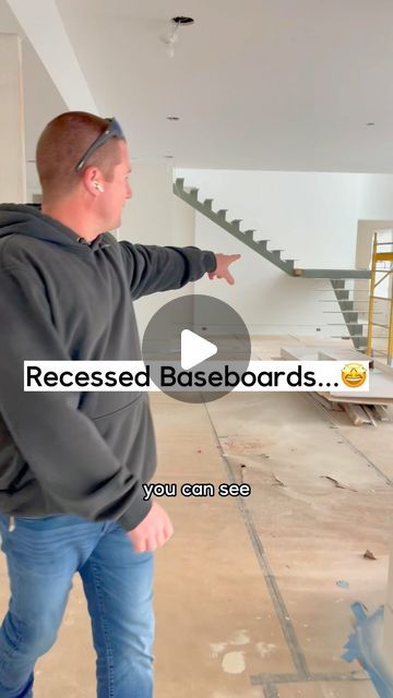 Recessed Baseboard, Modern Farmhouse Baseboards, Flush Baseboard, Farmhouse Baseboards, Home Building Checklist, Builder Brigade, Modern Baseboards, Baseboard Styles, Home Building Tips