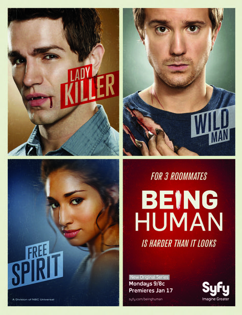 Being Human (US) being-human-us-season-1-poster – TVpedia Carina Round, Sam Huntington, Human Poster, Meaghan Rath, Being Human, Vampire Academy, Lost Girl, Me Tv, Normal Life