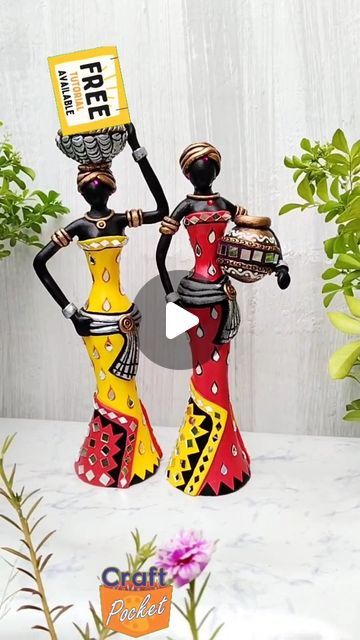 African Crafts Walmart, Indian Dolls Handmade, Old News Paper, Diy African Dolls, Delhi Art, African Dolls Handmade, Diy Golu Dolls, Newspaper African Dolls, Kalash Decoration