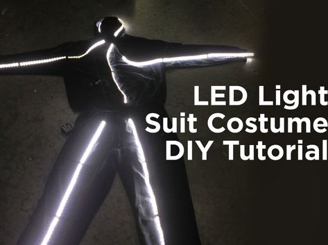 Led Costume Diy, Light Up Costumes Diy, Led Light Costume, 2023 Costumes, Light Up Hoodie, Halloween Led Lights, Light Up Costumes, Led Costume, Astronaut Costume