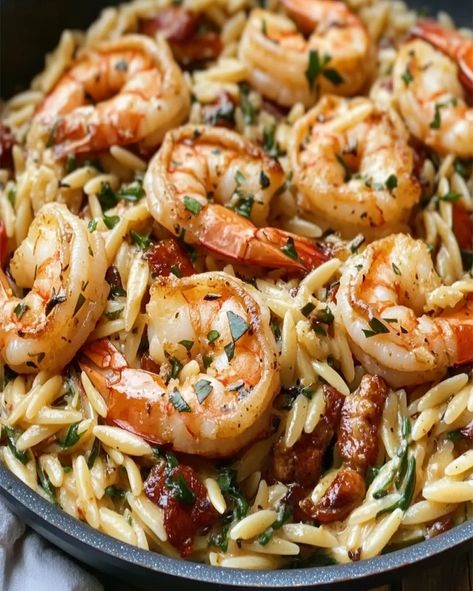 Shrimp Orzo Recipe – Easy 30-Minute One-Pan Dinner Lemon Orzo With Shrimp, Mediterranean Recipes With Shrimp, Shrimp Spinach Orzo Recipe, Shrimp Orzo Recipes Healthy, Orzo Shrimp Pasta, Shrimp And Orzo Recipes Dinners, Quick And Easy Shrimp Dinner Recipes, Orzo And Shrimp Recipes, Orzo Shrimp Recipes