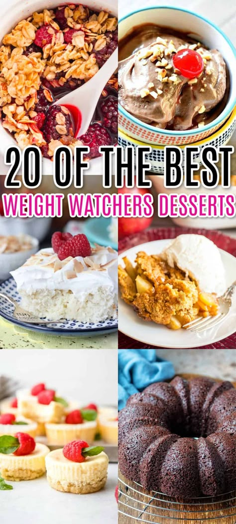 Get your sweet tooth fix without ruining your diet with these 20 Weight Watchers Desserts! Each one is crazy good and super easy to make! #RealHousemoms #weightwatchers #dessert #diet #sweets Low Carb Cheesecake Bites, Diet Sweets, Weight Watchers Cake, Weight Watchers Casserole, Weight Watcher Desserts, Weight Watchers Dessert Recipes, Weight Watchers Snacks, Weight Watchers Recipes Desserts, Frozen Dessert Recipe