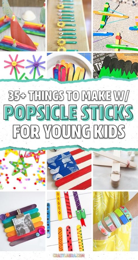 Looking for a super fun and easy craft project to entertain the kids with!? Check out the best popsicle stick craft ideas! Whether you need something for boys, girls, preschoolers or teens… you’ll find the perfect DIY activity here! #kidscrafts #craftideas #popsiclestickcrafts #craftsforkids Stick Craft Ideas, Stick Crafts For Kids, Craft Stick Projects, Popsicle Stick Craft, Popsicle Stick Art, Popsicle Stick Crafts For Kids, Crazy Laura, Popsicle Crafts, Toddler Stuff