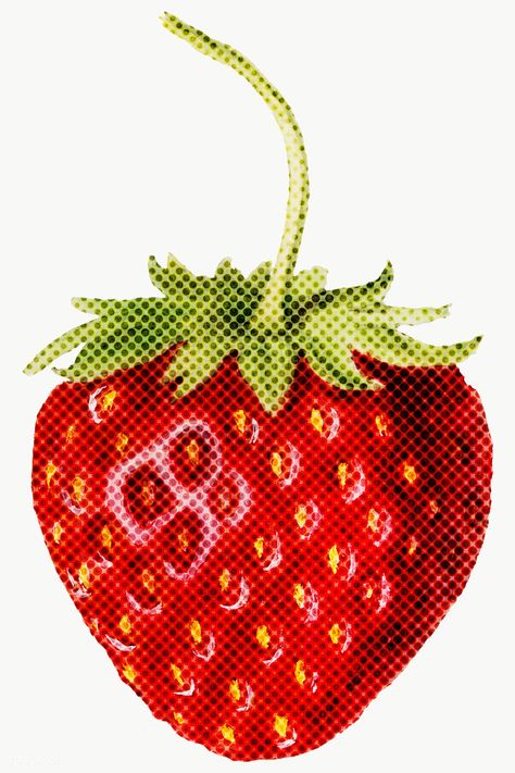 Strawberry Sticker, Strawberry Pop, Strawberry Png, Art Mockup, Holography, Cute Emoji, Fruit Design, Fruit Art, Tropical Fruit