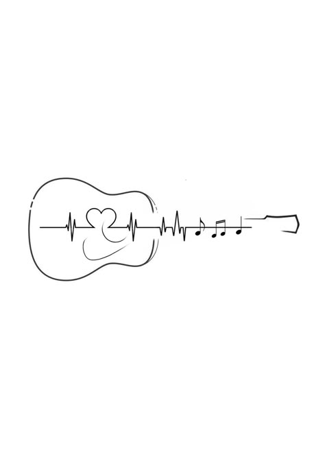 Simple Music Tattoos For Women, Cute Guitar Tattoos, Small Country Music Tattoos, Guitar Music Tattoo, Music Tattoo Guitar, Music Lyric Tattoos For Women, Acoustic Guitar Tattoo Design, Music Inspired Tattoos For Women, Tattoo With Music Notes