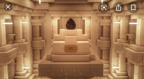 Minecraft Dragon Egg Shrine, Minecraft Throne Room Ideas, Dragon Egg Minecraft Stand, Treasure Room Minecraft, Minecraft Display Room, Minecraft Podium, Minecraft Pyramid Interior, Trophy Room Minecraft, Minecraft Treasure Room