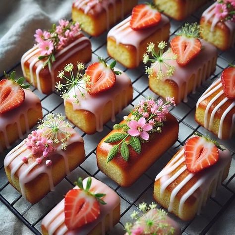 Elderflower and Strawberry Savarins | Relaxed Recipes Elderflower Cake Recipe, Elderflower Cordial, Sponge Cakes, English Summer, Creamed Eggs, Summer Treats, Sponge Cake, Dry Yeast, Lemon Zest