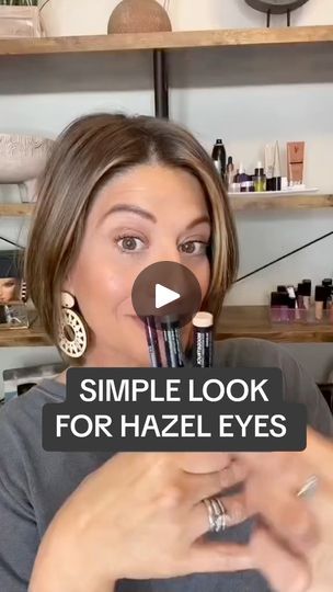 98K views · 131 reactions | SIMPLE LOOK FOR HAZEL EYES 🫶🏼 say HAZEL EYES for the 🔗 #summer  #summermusthaves  #hazeleyes  #hazel #pmuartist #makeuphacks #makeupforbeginners #makeuptutorial #eyes #over40 #easymakeup #50andfabulous @followers @topfans | Beauty by Jodi O'Donnell | Eminem · Houdini Eye Make Up For Green Eyes, How To Make Hazel Eyes Pop, Eye Shadow For Hazel Eyes, Dark Hazel Eyes, Diy Fireplace Mantel, Makeup Over 50, Makeup For Hazel Eyes, Simple Look, 50 And Fabulous