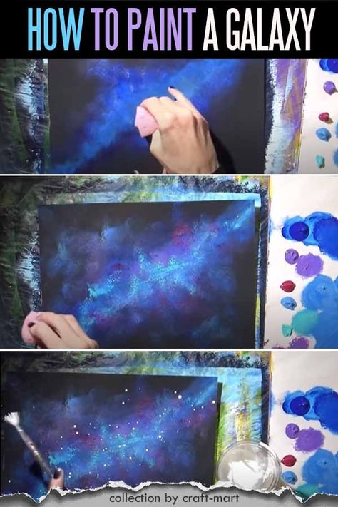 Galaxy Painting Acrylic, Acrylic Painting Ideas For Beginners, Easy Acrylic Painting Ideas, Cuadros Diy, Painting Ideas For Beginners, Acrylic Painting Ideas, Easy Acrylic Painting, Bubble Painting, Abstract Art Diy