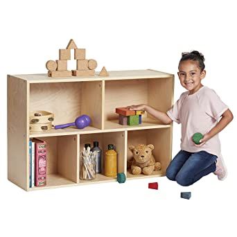 Daycare Shelves, Kids Storage Shelves, Toy Storage Shelves, Toy Storage Organizer, Toy Shelves, Toy Storage Organization, Wood Storage Cabinets, Home Storage Solutions, Toy Display