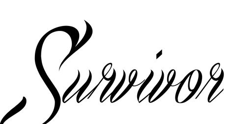 Survivor Word Tattoo, Survivor Tattoos Strength, Jawline Tattoo, Survivor Tattoos, Tattoo Breast, Fancy Lettering, Survivor Tattoo, Piercing Inspiration, Cursive Words