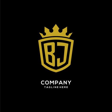 Initial BJ logo shield crown style, luxury elegant monogram logo design Mf Logo, Jb Logo, Wm Logo, Lc Logo, Mb Logo, Rb Logo, Bd Design, Pb Logo, Rr Logo