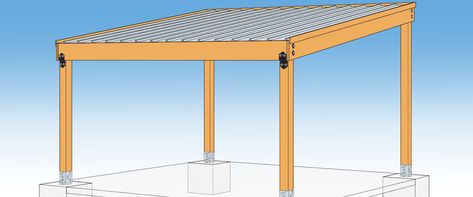 Simpson Strong Tie Pergola, Simpson Strong Tie Projects, Sloped Patio, Wood Patio Cover, Patio Cover Plans, Covered Patio Plans, Free Pergola Plans, Tie Projects, Simpson Strong Tie