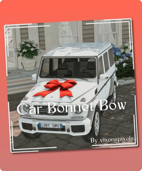 Sims 4 Car CC: Decorative Car Bonnet Bow by Vixonspixels Sims 4 Cars, Car Bows, Car Bonnet, Mod Jacket, Sims 4 Cc Download, Cars Accessories, Toddler Tops, Christmas Car, Best Sims