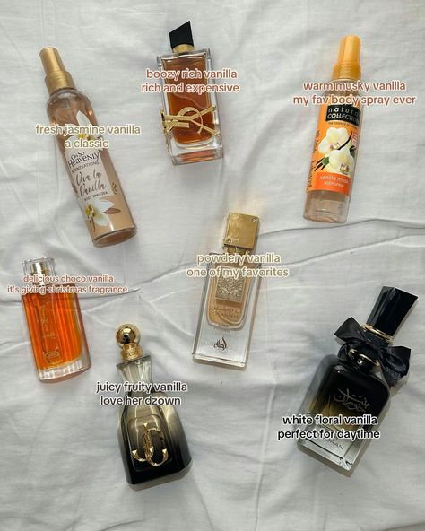 Just a vanilla addiction 🍨 #vanilla #vanillagirl #perfume #jimmychoo #ysllibre #binthooran #lattafa #explore #explorepage Best Cheap Perfume, Caramel Skin, Fragrance Lab, Christmas Fragrance, Cheap Perfume, Vanilla Perfume, Perfume Scents, Body Skin Care Routine, Body Skin