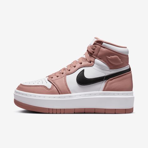 High Top Nike Shoes, Air Jordan 1 Elevate High, Jordan 1 Elevate High, Jordan 1 Elevate, Womens Red Shoes, Nike Boots, Jordan Red, Womens Air Jordans, Jordan Air